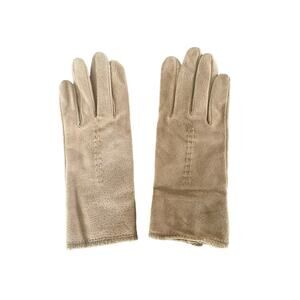 Women's FOWNES Brown Leather Gloves 100% Acrylic Lining Medium